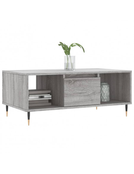 Tavolino Salotto Grigio Sonoma 90x50x36,5 cm Legno Multistrato