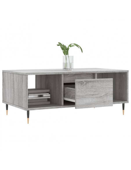 Tavolino Salotto Grigio Sonoma 90x50x36,5 cm Legno Multistrato
