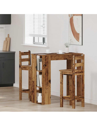 Tavolo Bar con Ripiano Antico 102x50x103,5 cm Truciolato