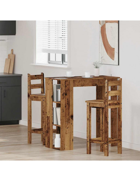 Tavolo Bar con Ripiano Antico 102x50x103,5 cm Truciolato