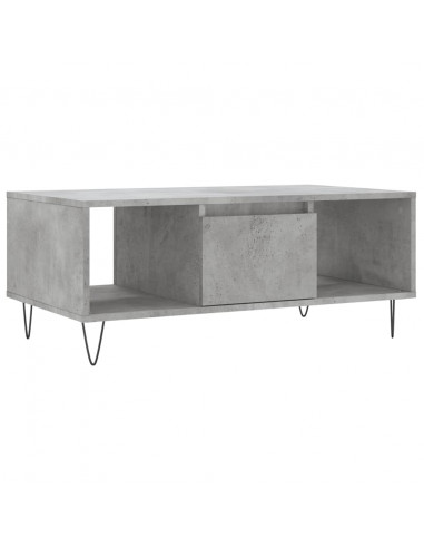 Tavolino Salotto Grigio Cemento 90x50x36,5 cm Legno Multistrato