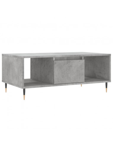 Tavolino Salotto Grigio Cemento 90x50x36,5 cm Legno Multistrato