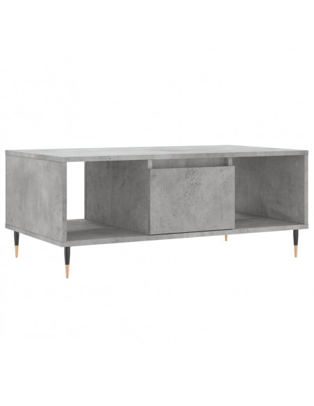 Tavolino Salotto Grigio Cemento 90x50x36,5 cm Legno Multistrato