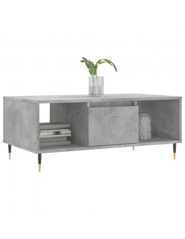 Tavolino Salotto Grigio Cemento 90x50x36,5 cm Legno Multistrato