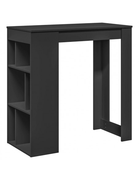 Tavolo Bar con Rastrelliera Nero 102x50x103,5 cm Multistrato