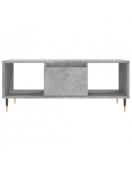 Tavolino Salotto Grigio Cemento 90x50x36,5 cm Legno Multistrato
