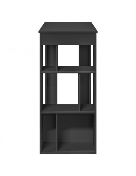 Tavolo Bar con Rastrelliera Nero 102x50x103,5 cm Multistrato