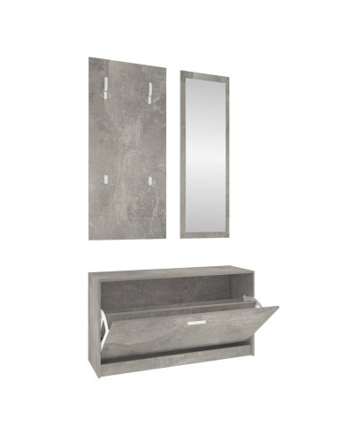 Set Scarpiere 3 in 1 Grigio cemento in Legno Multistrato