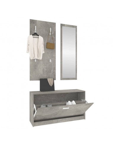 Set Scarpiere 3 in 1 Grigio cemento in Legno Multistrato