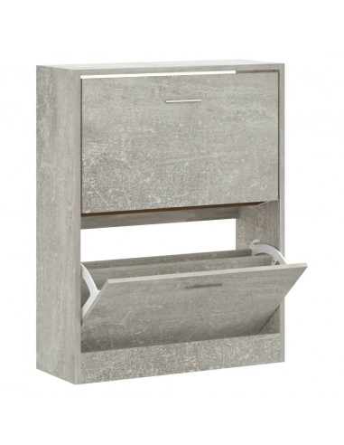 Scarpiera Grigio Cemento 63x24x81 cm in Legno Multistrato