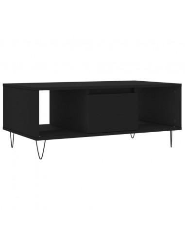 Tavolino da Salotto Nero 90x50x36,5 cm in Legno Multistrato