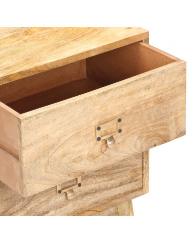 Comodino 40x35x55 cm in Legno Massello di Mango