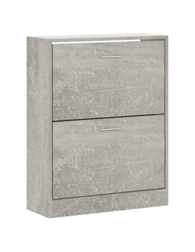 Scarpiera Grigio Cemento 63x24x81 cm in Legno Multistrato