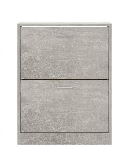 Scarpiera Grigio Cemento 63x24x81 cm in Legno Multistrato