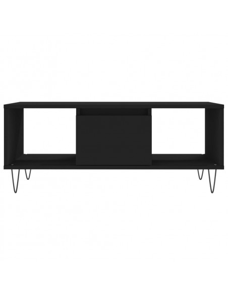 Tavolino da Salotto Nero 90x50x36,5 cm in Legno Multistrato