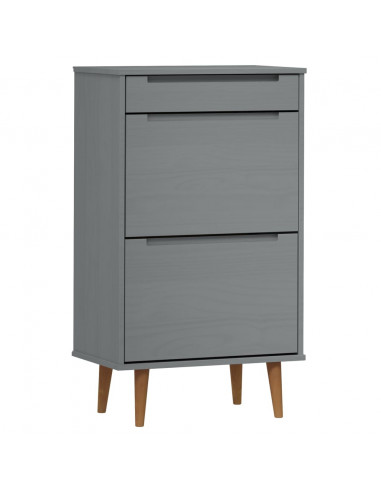 Scarpiera MOLDE Grigia 59,5x35x103 cm in Legno Massello di Pino