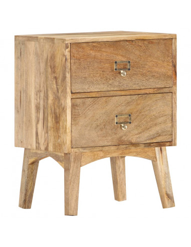Comodino 40x35x55 cm in Legno Massello di Mango
