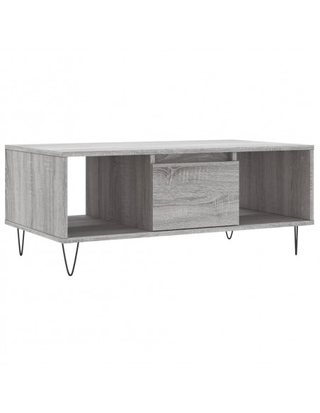 Tavolino Salotto Grigio Sonoma 90x50x36,5 cm Legno Multistrato