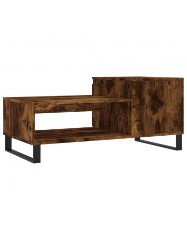Tavolino da Salotto Rovere Fumo 100x50x45 cm Legno Multistrato