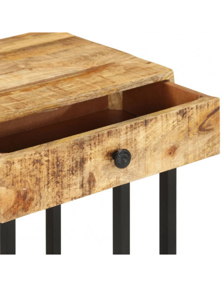 Tavolino Laterale a Forma di U 45x30x61 cm in Massello di Mango