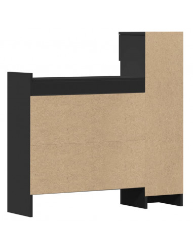 Scarpiera Nera 100,5x28x100 cm in Legno Multistrato