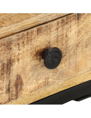 Tavolino Laterale a Forma di U 45x30x61 cm in Massello di Mango