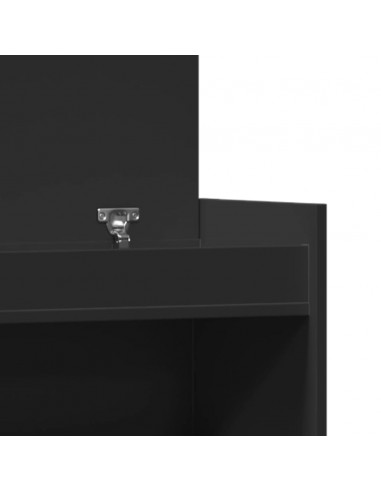 Scarpiera Nera 100,5x28x100 cm in Legno Multistrato