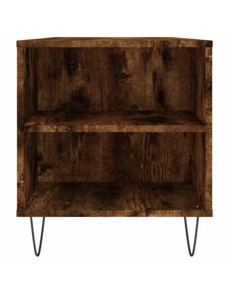 Tavolino da Salotto Rovere Fumo 102x44,5x50cm Legno Multistrato