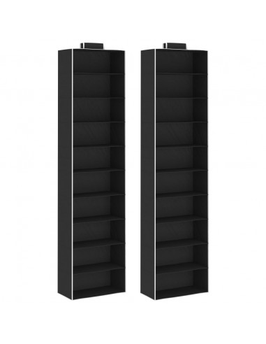 Organizer per Armadio da Appendere 2 pz con 10 Ripiani Tessuto