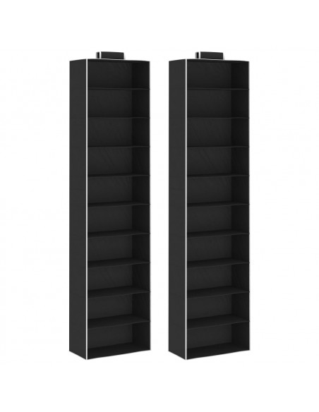 Organizer per Armadio da Appendere 2 pz con 10 Ripiani Tessuto