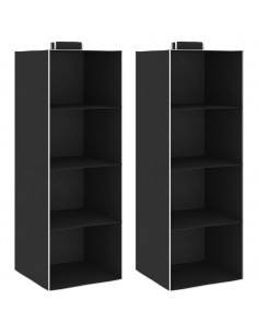Organizer per Armadio da Appendere con 4 Ripiani 2 pz Tessuto 2