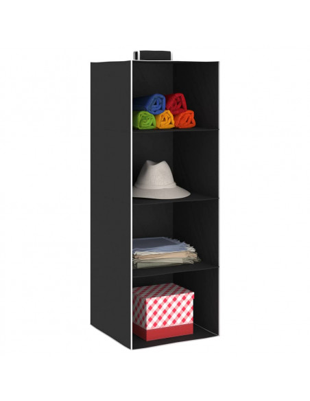 Organizer per Armadio da Appendere con 4 Ripiani 2 pz Tessuto