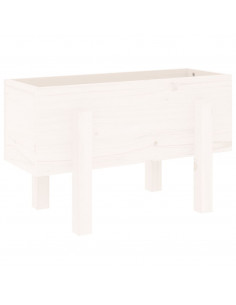 Fioriera da Giardino Bianca 62x30x38 cm Legno Massello di Pino 2