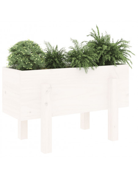 Fioriera da Giardino Bianca 62x30x38 cm Legno Massello di Pino