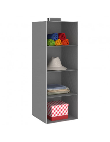 Organizer per Armadio da Appendere con 4 Ripiani 2 pz Tessuto