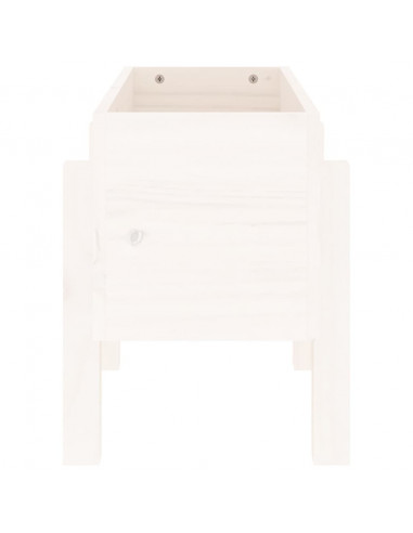 Fioriera da Giardino Bianca 62x30x38 cm Legno Massello di Pino
