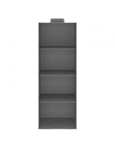 Organizer per Armadio da Appendere con 4 Ripiani 2 pz Tessuto