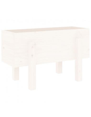 Fioriera da Giardino Bianca 62x30x38 cm Legno Massello di Pino