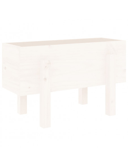 Fioriera da Giardino Bianca 62x30x38 cm Legno Massello di Pino