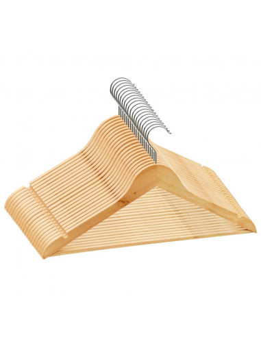 Set Appendiabiti 20 pz Antiscivolo in Legno Duro