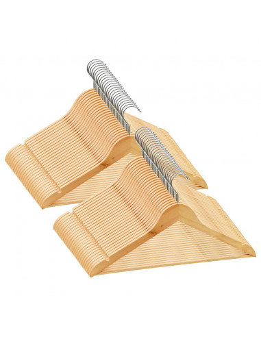 Set Appendiabiti 50 pz Antiscivolo in Legno Massello