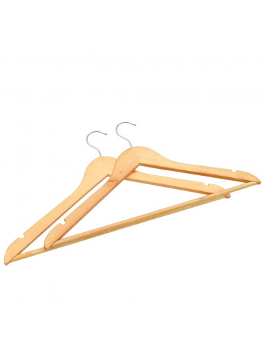 Set Appendiabiti 50 pz Antiscivolo in Legno Massello