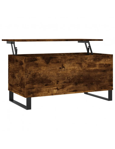 Tavolino da Salotto Rovere Fumo 90x44,5x45 cm Legno Multistrato