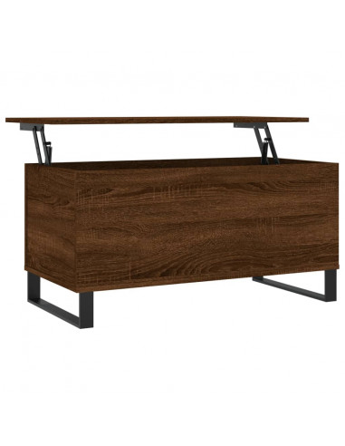 Tavolino Salotto Rovere Marrone 90x44,5x45 cm Legno Multistrato