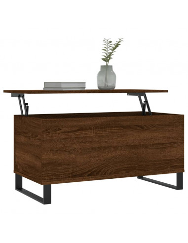 Tavolino Salotto Rovere Marrone 90x44,5x45 cm Legno Multistrato