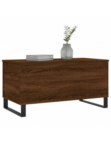 Tavolino Salotto Rovere Marrone 90x44,5x45 cm Legno Multistrato