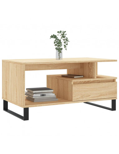 Tavolino da Salotto Rovere Sonoma 90x49x45 cm Legno Multistrato