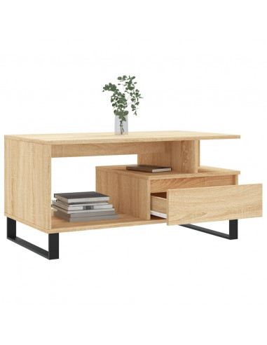 Tavolino da Salotto Rovere Sonoma 90x49x45 cm Legno Multistrato