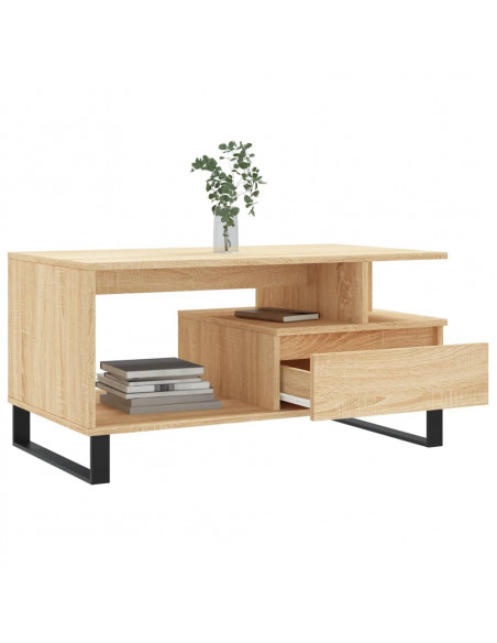 Tavolino da Salotto Rovere Sonoma 90x49x45 cm Legno Multistrato
