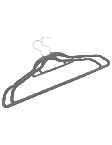 Set Appendiabiti 20 pz Antiscivolo Grigio in Velluto